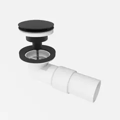 Avløp PUM pop-up servant m/overløp 40mm sort matt