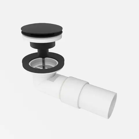 Avløp PUM pop-up servant m/overløp 40mm sort matt