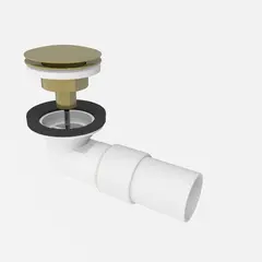 Avløp PUM pop-up servant m/overløp 40mm gull