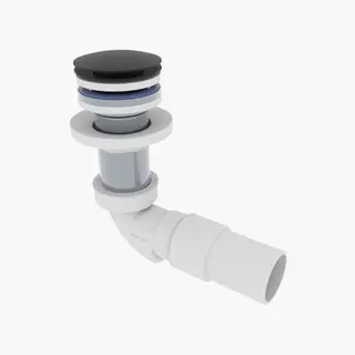 Avløp PUM pop-up benkeplate 40mm sort matt
