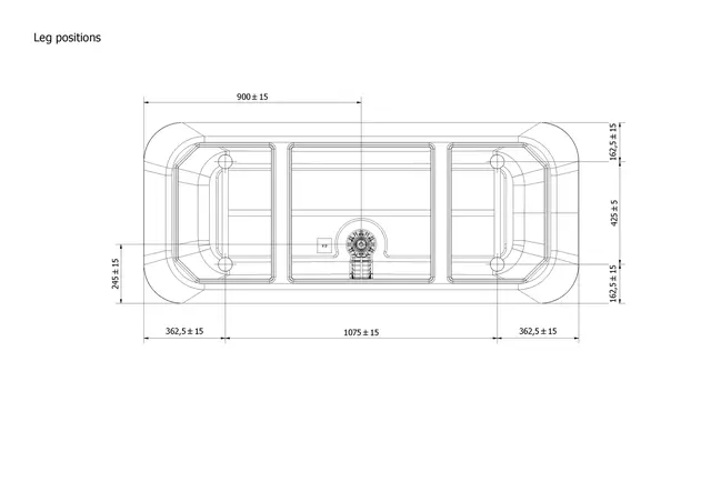 Badekar DYBE 180 180x75x56cm hvit 