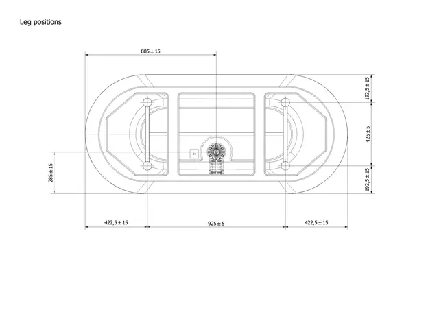 Badekar ELLIPSE 177 177x81x58cm hvit 
