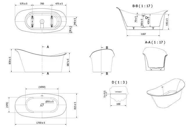 GROOS badekar med FELIX og TENGE hvitt badekar sort matt dusjsett 
