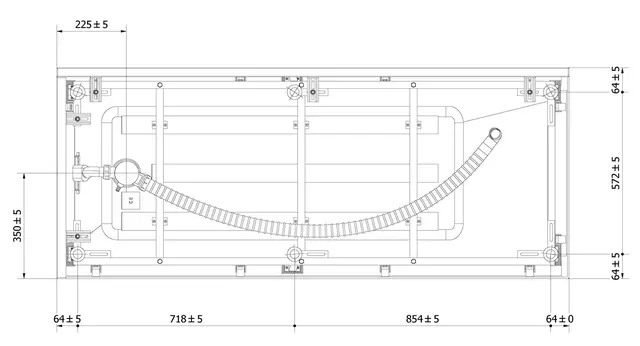 Badekar KVADRAT 150 150x70x62cm hvit 