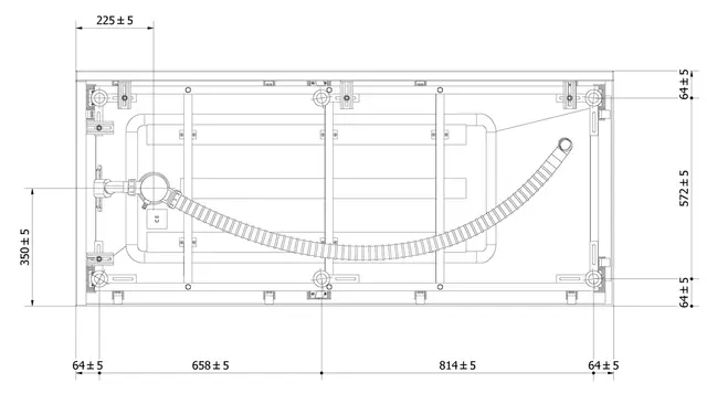 Badekar KVADRAT 170 170x70x62cm hvit 