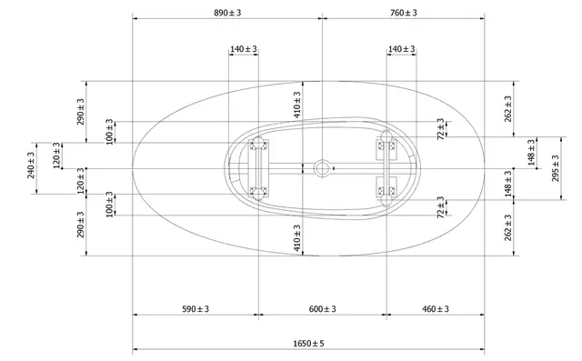 Badekar NØRHOLM 165 165x82x62cm hvit 