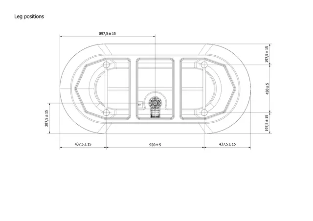 Badekar RAND 180 180x85x60cm hvit 