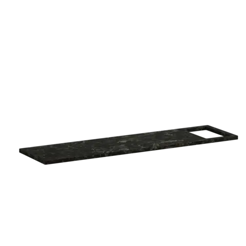 Badekarsbro solid surface 85cm mørk grå stein