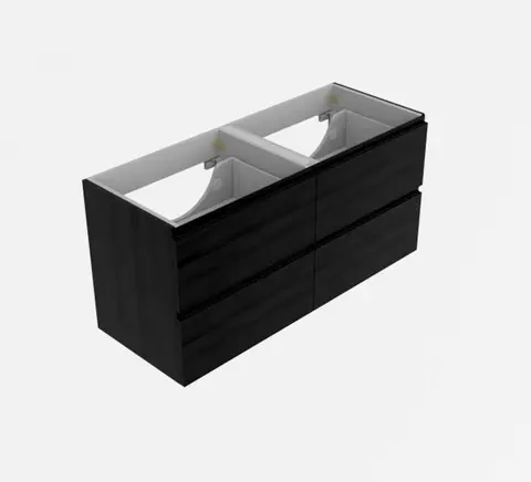 Servantskap fingergrep MIE 160dbl 160x46x57cm sort eik pvc