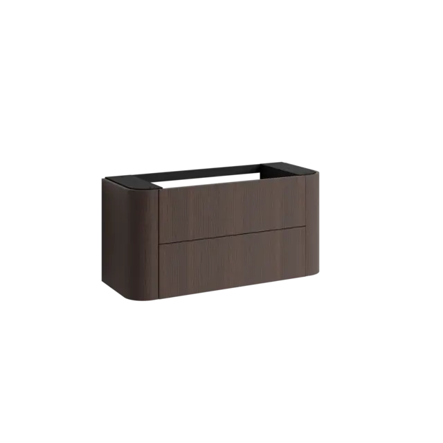 Servantskap buet MIE 120 120x46x57cm rille mørk eik finér 