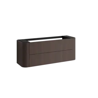 Servantskap buet MIE 150 150x46x57cm rille mørk eik finér