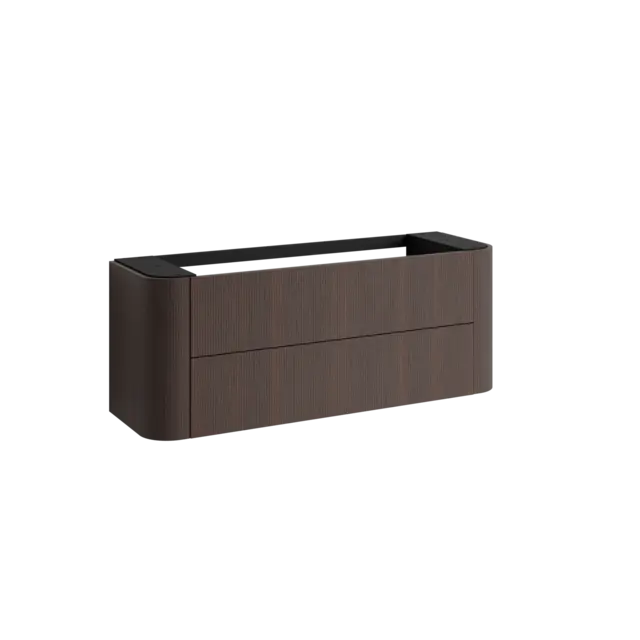 Servantskap buet MIE 150 150x46x57cm rille mørk eik finér 