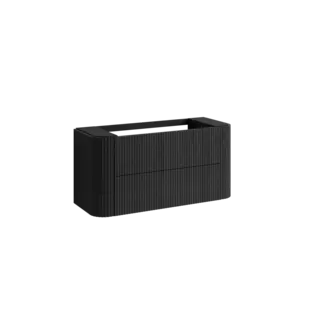 Servantskap buet MIE 120 120x46x57cm bølge sort eik finér