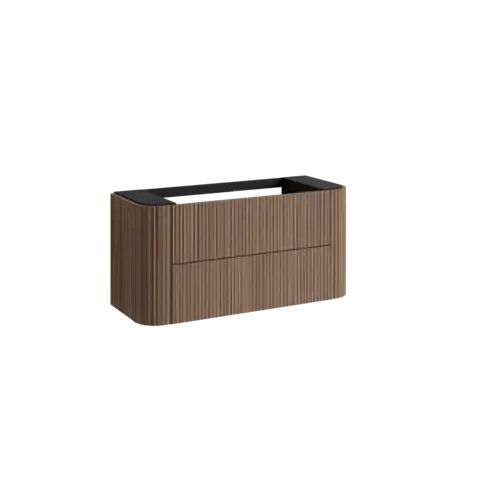 Servantskap buet MIE 120 120x46x57cm bølge valnøtt finér