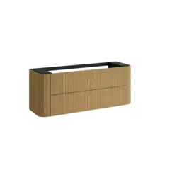 Servantskap buet MIE 150 150x46x57cm bølge eik finér