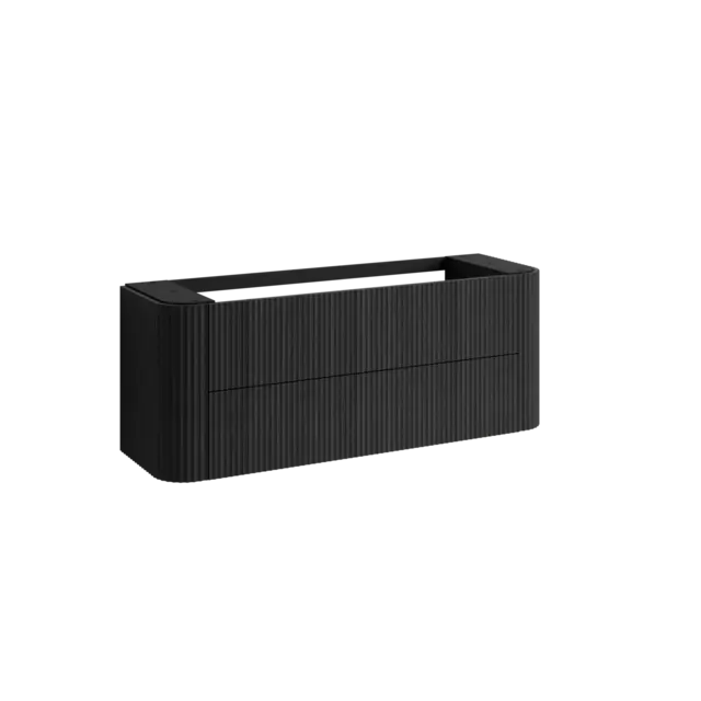 Servantskap buet MIE 150 150x46x57cm bølge sort eik finér 