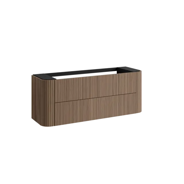 Servantskap buet MIE 150 150x46x57cm bølge valnøtt finér 