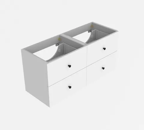 Servantskap slett MIE 160dbl 160x46x57cm hvit matt lakk