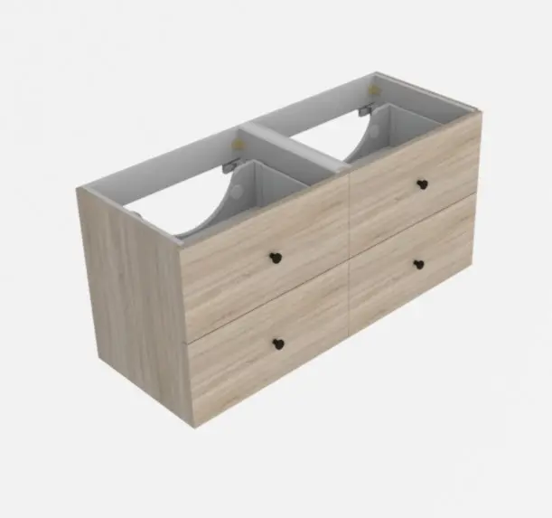 Servantskap slett MIE 160dbl 160x46x57cm lys eik pvc 