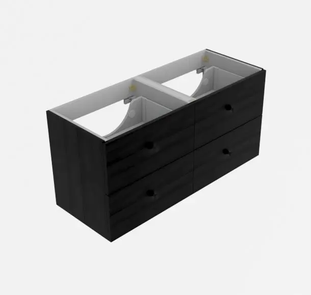 Servantskap slett MIE 160dbl 160x46x57cm sort eik pvc 