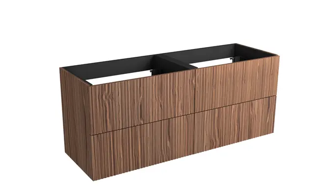 Servantskap bølge MIE 160dbl 160x46x57cm valnøtt finer servant x2 