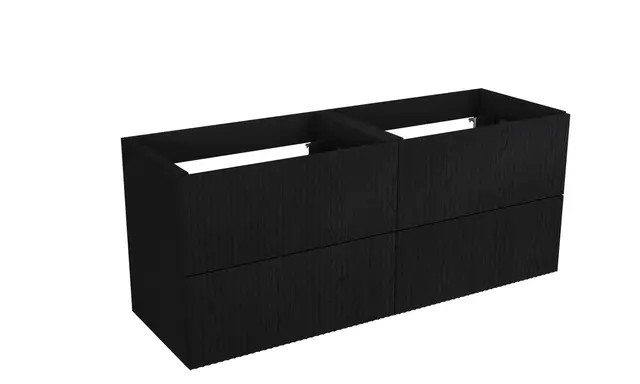 Servantskap bølge MIE 120dbl 4S 120x46x57cm sort eik finer servant x2 