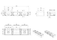 Servantskap slett MIE DEMI 180 3x60 180x46x29cm skandinavisk eik servant x2