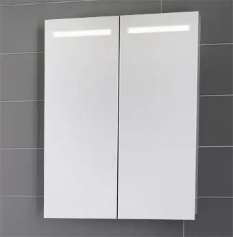 Speilskap Ida 60 60x80x15cm led-lys stikk hvit matt lakk 