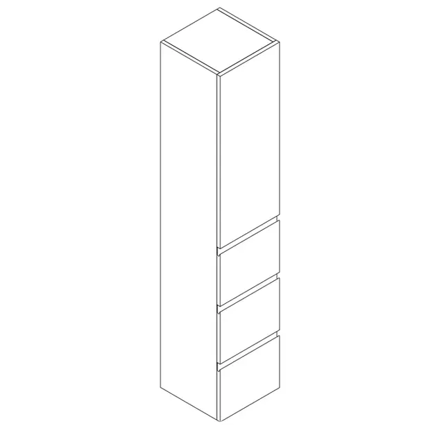 Høyskap fingergrep MIE 176 3S 176x35x35cm hvit matt lakk 