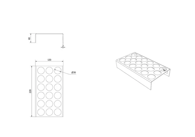 MIE skuffeinnredning sminkeholder 120mm Sort matt 