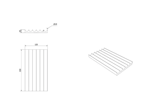 MIE skuffeinnredning penselbrett 120mm Valnøtt 