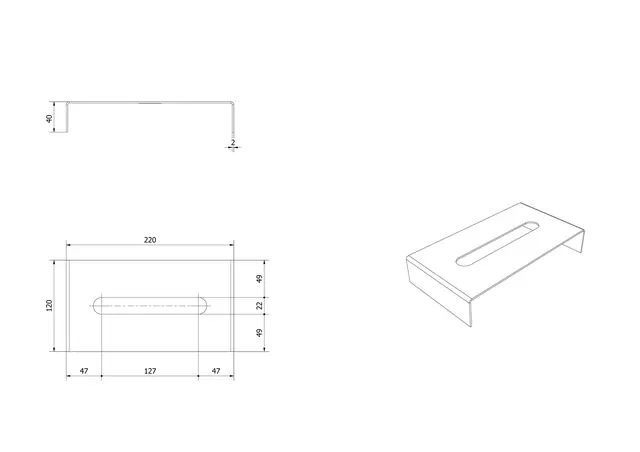 MIE skuffeinnredning papirholder 120mm Sort matt 