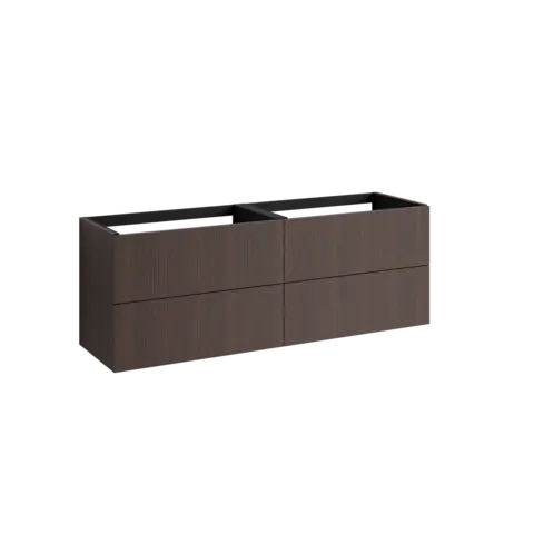 Servantskap rille MIE 120dbl 4S 120x46x57cm mørk eik servant x2