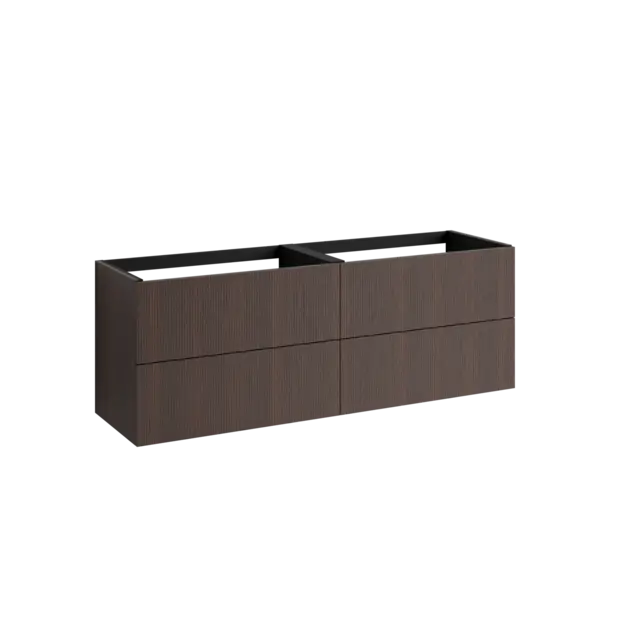 Servantskap rille MIE 120dbl 4S 120x46x57cm mørk eik servant x2 