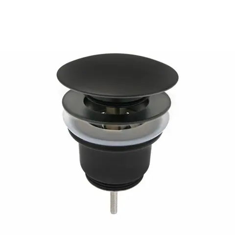 Bunnventil servant med pop-up Ø63mm G1 1/4 sort matt