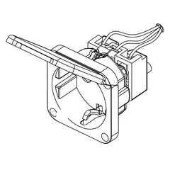 Stikkontakt servantskap skuff sort med ledning