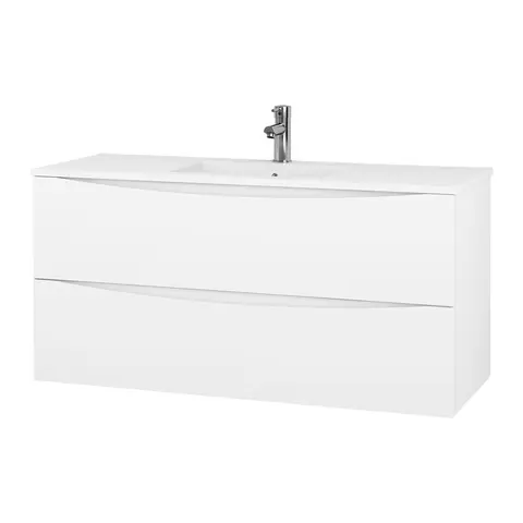 Servantskap ELI 120 med BEA servant 120x46x57cm hvit pvc hvit porselen