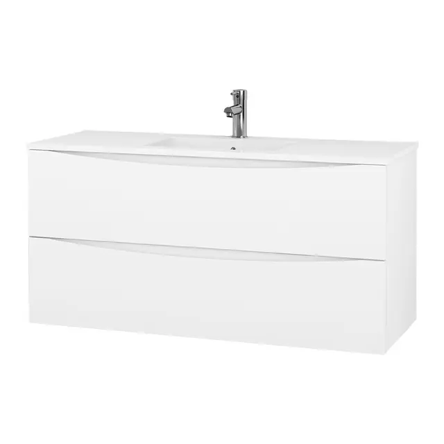 Servantskap ELI 120 med BEA servant 120x46x57cm hvit pvc hvit porselen 