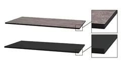 Benkeplate tosidig HPL 180 180x46cm grå og sort