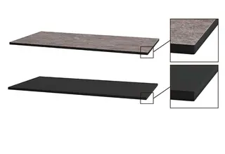 Benkeplate tosidig HPL 180 180x46cm grå og sort