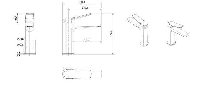 Servantbatteri ARLA børstet roségull 