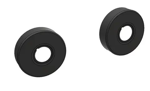 Dekkskive sort matt Ø74x20mm VB (sett 2 stk) (Rosett)