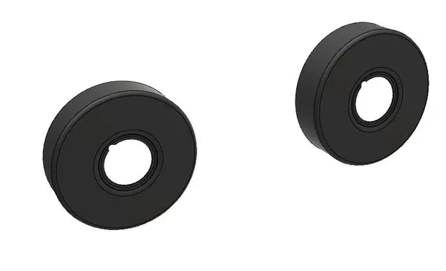 Dekkskive sort matt Ø74x20mm VB (sett 2 stk) (Rosett) 