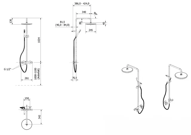 Rainshower TIRIL krom 