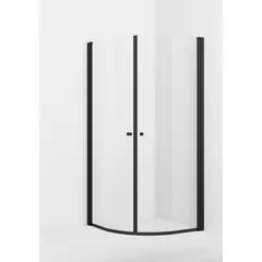 Dusjhjørne buet LIAM 90x90 90x90x195cm sort matt/klar