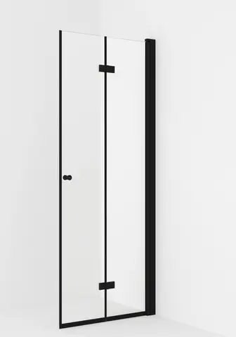 Dusjdør leddet LIAM 90 H 90x195cm høyre sort matt/klar