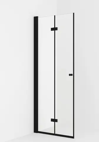 Dusjdør leddet LIAM 90 V 90x195cm venstre sort matt/klar
