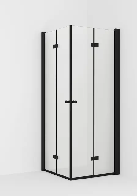 Dusjhjørne leddet LIAM 90x90 90x90x195cm sort matt/klar 