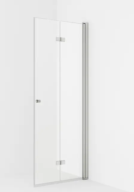 Dusjdør leddet LIAM 90 H 90x195cm høyre sølv/klar 