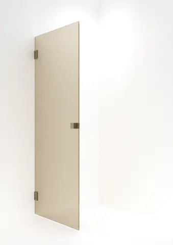 Dusjdør rett EMIL 90 90x200 cm bronse glass børstet messing